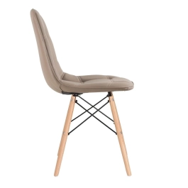 Cadeira de jantar Charles Eames Eiffel Botonê Estofada - Nude Cadeira de jantar Charles Eames Eiffel Botonê Estofada - Nude