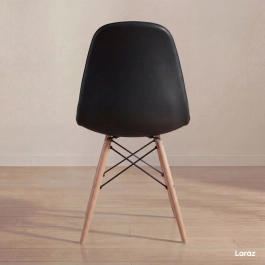 Cadeira de jantar Charles Eames Eiffel Botonê Estofada - Preto