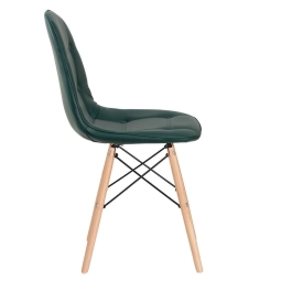 Cadeira de jantar Charles Eames Eiffel Botonê Estofada - Verde escuro Cadeira de jantar Charles Eames Eiffel Botonê Estofada - Verde escuro