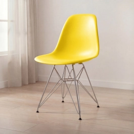 Cadeira de jantar Charles Eames Eiffel DKR em Polipropileno - Amarelo