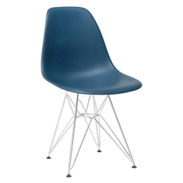 Cadeira de jantar Charles Eames Eiffel DKR em Polipropileno - Azul petróleo