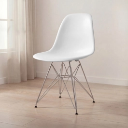 Cadeira de jantar Charles Eames Eiffel DKR em Polipropileno - Cinza claro