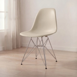Cadeira de jantar Charles Eames Eiffel DKR em Polipropileno - Nude