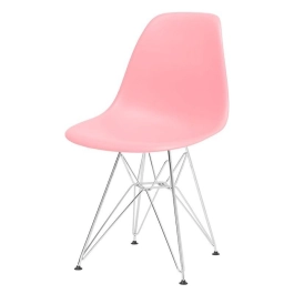 Cadeira de jantar Charles Eames Eiffel DKR em Polipropileno - Rosa claro