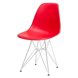 Cadeira de jantar Charles Eames Eiffel DKR em Polipropileno - Vermelho