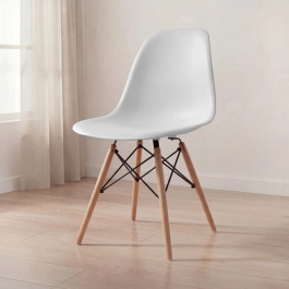 Cadeira de jantar Charles Eames Eiffel DSW em Polipropileno - Cinza claro