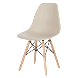 Cadeira de jantar Charles Eames Eiffel DSW em Polipropileno - Nude