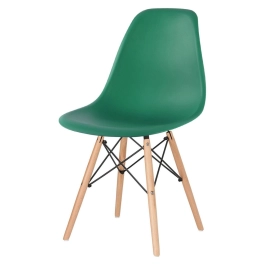 Cadeira de jantar Charles Eames Eiffel DSW em Polipropileno - Verde escuro