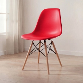 Cadeira de jantar Charles Eames Eiffel DSW em Polipropileno - Vermelho