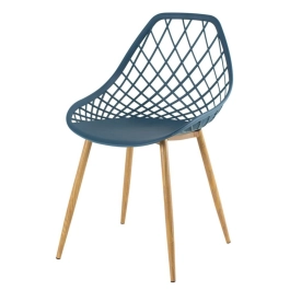 Cadeira de jantar Clarice Cloe com design contemporâneo - Azul petróleo