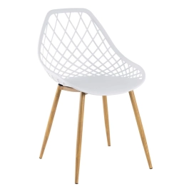 Cadeira de jantar Clarice Cloe com design contemporâneo - Branco