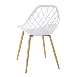 Cadeira de jantar Clarice Cloe com design contemporâneo - Branco