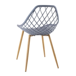 Cadeira de jantar Clarice Cloe com design contemporâneo - Cinza