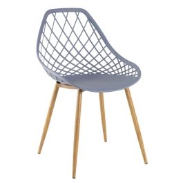 Cadeira de jantar Clarice Cloe com design contemporâneo - Cinza