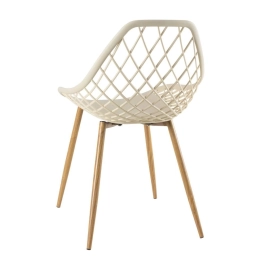 Cadeira de jantar Clarice Cloe com design contemporâneo – Nude