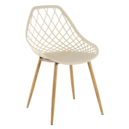 Cadeira de jantar Clarice Cloe com design contemporâneo – Nude