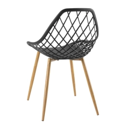 Cadeira de jantar Clarice Cloe com design contemporâneo – Preto Cadeira de jantar Clarice Cloe com design contemporâneo – Preto