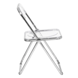 Cadeira de jantar design dobrável cristal acrílico transparente Italia Cadeira de jantar design dobrável cristal acrílico transparente Italia