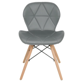 Cadeira de jantar estofada Charles Eames Eiffel Slim Wood confort - Cinza Cadeira de jantar estofada Charles Eames Eiffel Slim Wood confort - Cinza