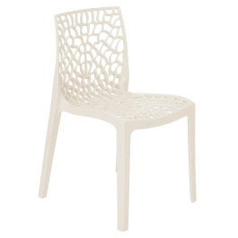 Cadeira de jantar Gruvyer com design contemporâneo e anatômico - Creme