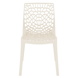Cadeira de jantar Gruvyer com design contemporâneo e anatômico - Creme Cadeira de jantar Gruvyer com design contemporâneo e anatômico - Creme