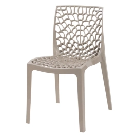 Cadeira de jantar Gruvyer com design contemporâneo e anatômico - Nude Cadeira de jantar Gruvyer com design contemporâneo e anatômico - Nude
