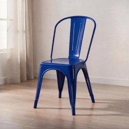 Cadeira de jantar Iron Tolix com design industrial - Azul Escuro