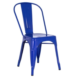 Cadeira de jantar Iron Tolix com design industrial - Azul Escuro Cadeira de jantar Iron Tolix com design industrial - Azul Escuro