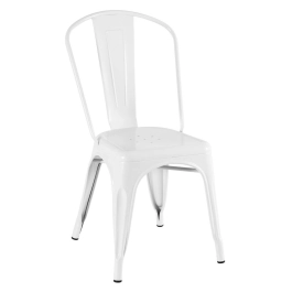 Cadeira de jantar Iron Tolix com design industrial - Branco