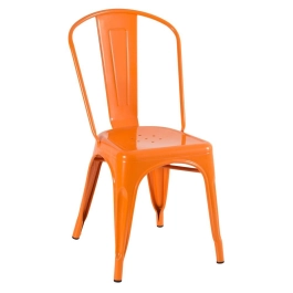 Cadeira de jantar Iron Tolix com design industrial - Laranja