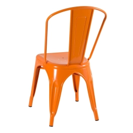 Cadeira de jantar Iron Tolix com design industrial - Laranja