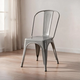 Cadeira de jantar Iron Tolix com design industrial - Prata