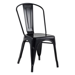 Cadeira de jantar Iron Tolix com design industrial - Preto Semibrilho