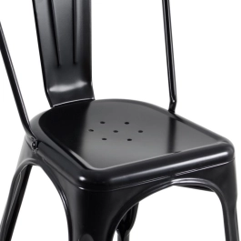 Cadeira de jantar Iron Tolix com design industrial - Preto Semibrilho Cadeira de jantar Iron Tolix com design industrial - Preto Semibrilho