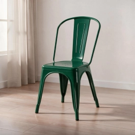 Cadeira de jantar Iron Tolix com design industrial - Verde Escuro