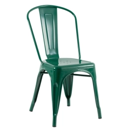 Cadeira de jantar Iron Tolix com design industrial - Verde Escuro Cadeira de jantar Iron Tolix com design industrial - Verde Escuro
