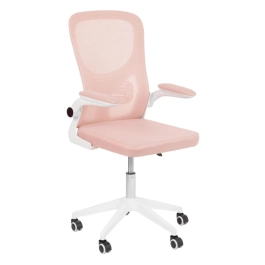 Cadeira escritório rodizio office Bytes - Rosa claro
