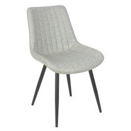Cadeira estofada Chicago com design industrial - Cinza claro
