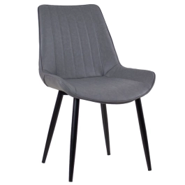 Cadeira estofada Chicago com design industrial - Cinza Vintage