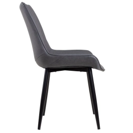 Cadeira estofada Chicago com design industrial - Cinza Vintage
