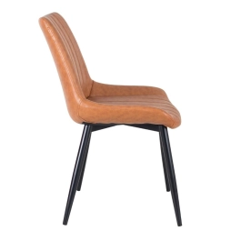 Cadeira estofada Chicago com design industrial - Marrom