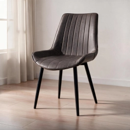 Cadeira estofada Chicago com design industrial - Marrom Vintage