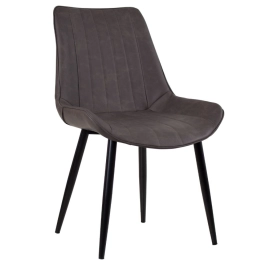 Cadeira estofada Chicago com design industrial - Marrom Vintage