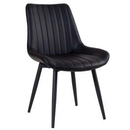 Cadeira estofada Chicago com design industrial – Preto