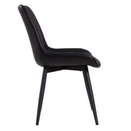 Cadeira estofada Chicago com design industrial – Preto