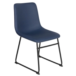 Cadeira estofada com Design Industrial Vintage Brusque - Azul pétroleo