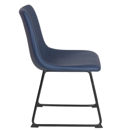 Cadeira estofada com Design Industrial Vintage Brusque - Azul pétroleo Cadeira estofada com Design Industrial Vintage Brusque - Azul pétroleo