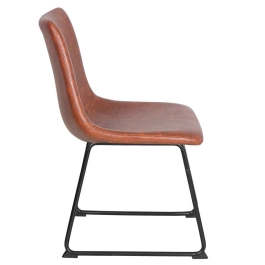 Cadeira estofada com Design Industrial Vintage Brusque - Marrom Caramelo Cadeira estofada com Design Industrial Vintage Brusque - Marrom Caramelo