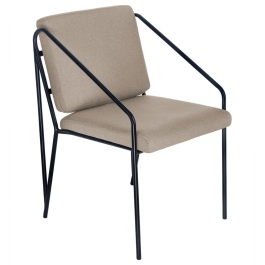 Cadeira Poltrona estofada Bergen com design nórdico escandinavo - nude