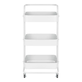Carrinho organizador Berlim de 3 prateleiras para cozinha com rodízios - Branco Carrinho organizador Berlim de 3 prateleiras para cozinha com rodízios - Branco